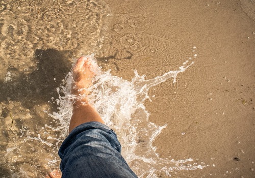 砂浜の足